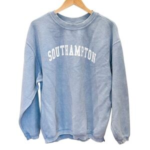 SOUTHHAMPTON New York Textured Crewneck Sweatshirt Light Blue
